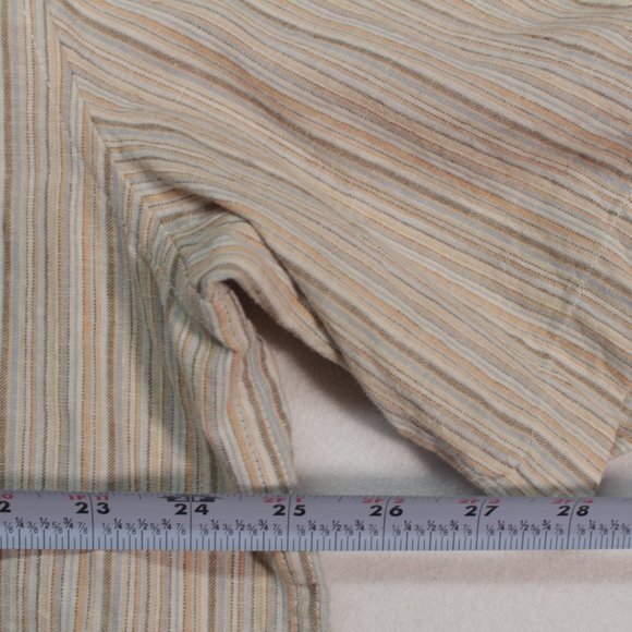 Joseph Abboud Shirt Men's XL Multicolor Short Sleeve Striped Linen - Picture 7 of 12